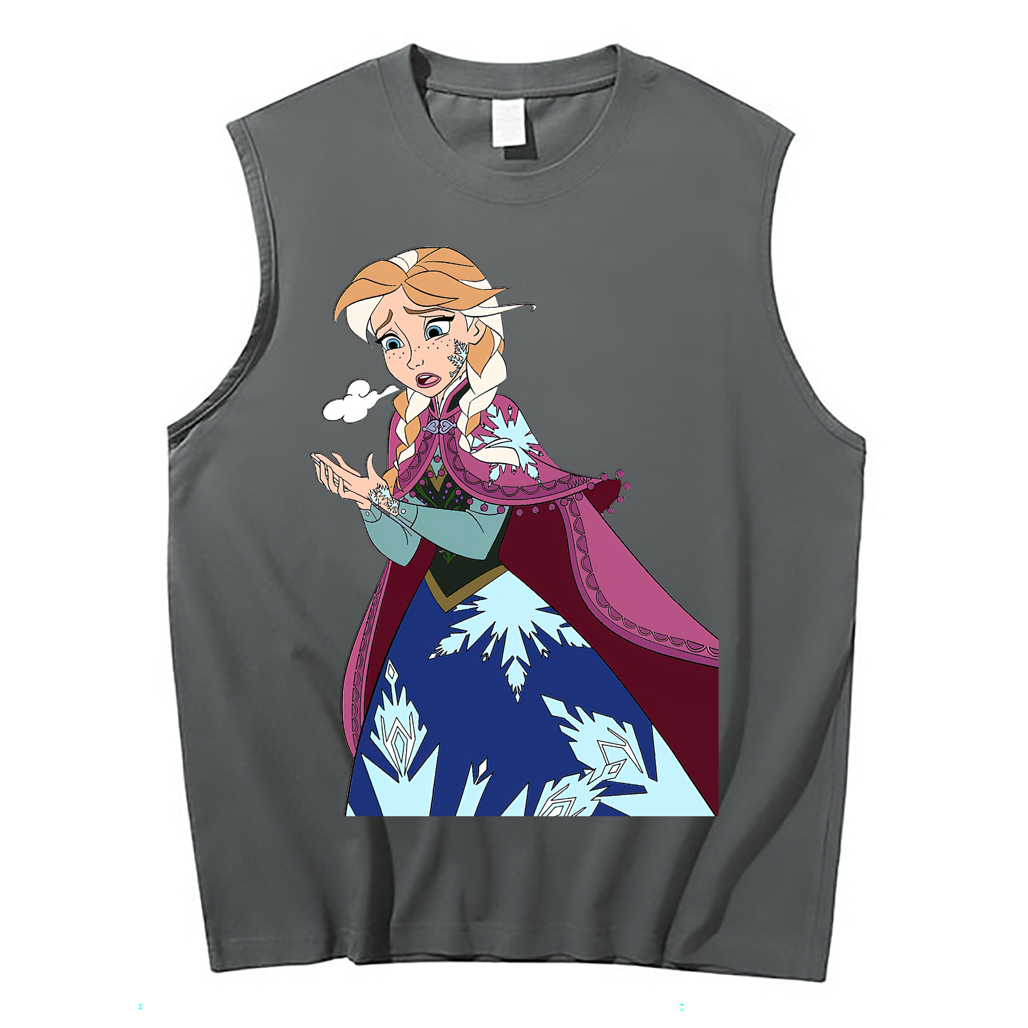 （画像用） アナと雪の女王 アンナ エルサ Frozen Anna Elsa コットン100％タンクトップ（フロントプリント）